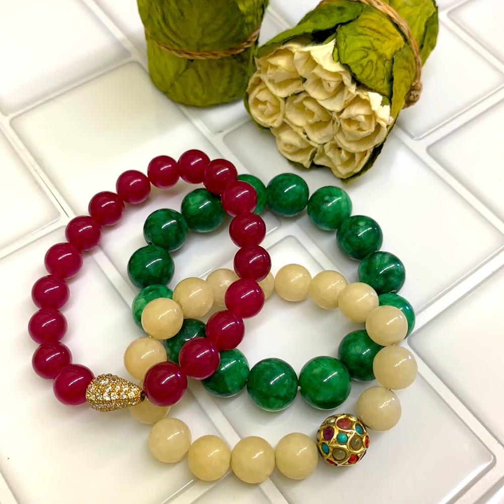 3 gorgeous beed bracelets